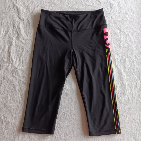 VSX Sport NWOT Black Athleisure Capris Capri Yoga Leggings Women's Size M - Picture 1 of 14